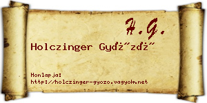 Holczinger Győző névjegykártya